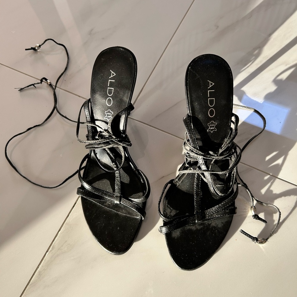 Size 7 Aldo Black Strappy Heels